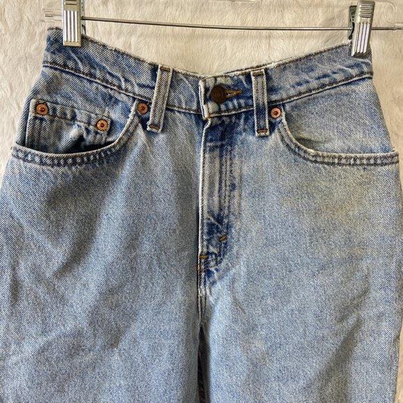 Levi's Denim - Vintage Levi's 521 Tapered Leg Denim Blue Jeans Sz 6 Med Made In USA Distressed